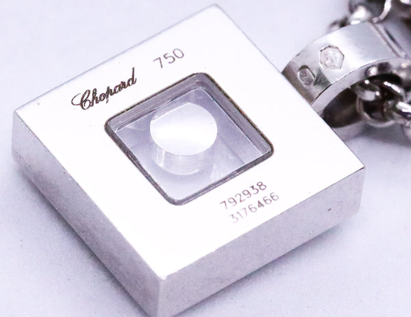 CHOPARD 18 KT WHITE GOLD HAPPY DIAMOND NECKLACE PENDANT & CHAIN