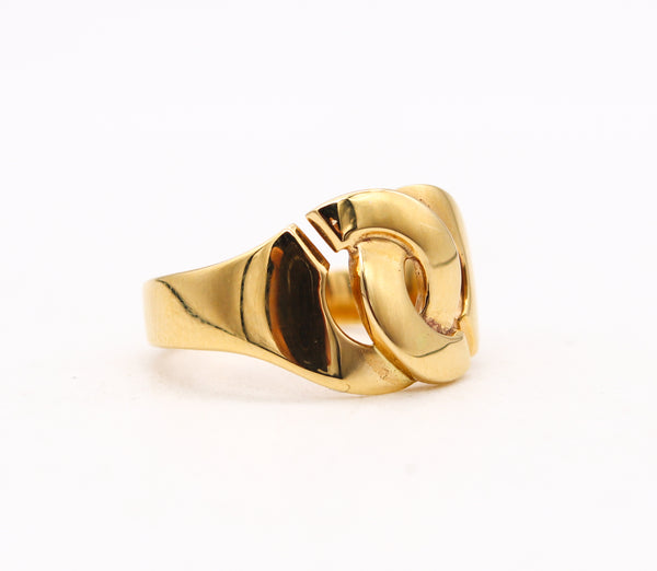 Dinh Van Paris Vintage Classic Menottes Ring In Solid 18Kt Yellow Gold
