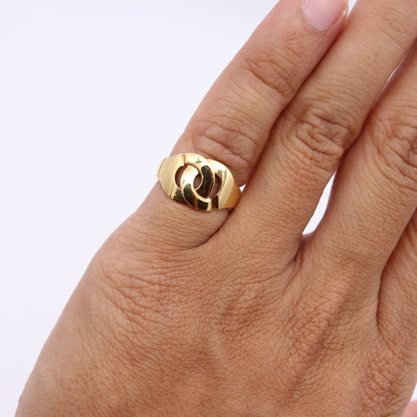 Dinh Van Paris Vintage Classic Menottes Ring In Solid 18Kt Yellow Gold