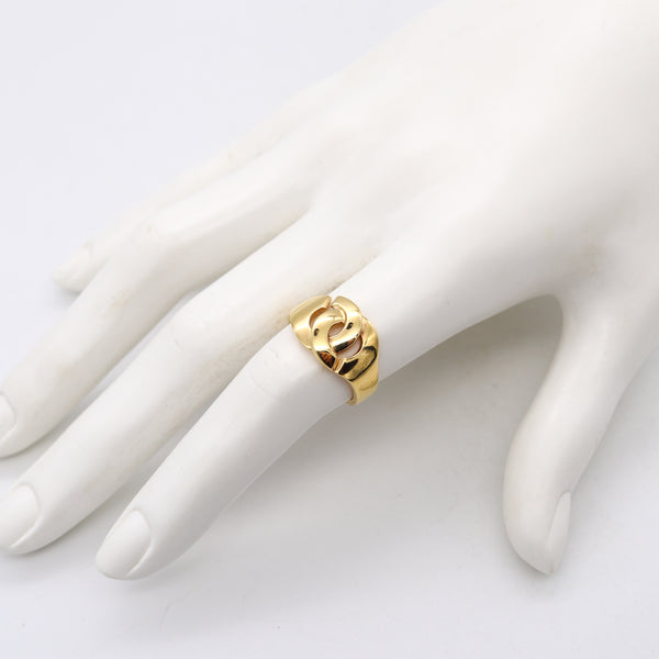 Dinh Van Paris Vintage Classic Menottes Ring In Solid 18Kt Yellow Gold
