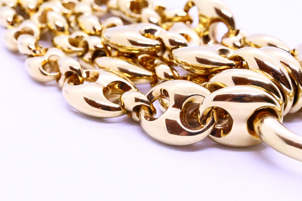 GUCCI VINTAGE HORSE BIT MASSIVE MULTI CHAIN 18 KT GOLD BRACELET SIZE 18 CM