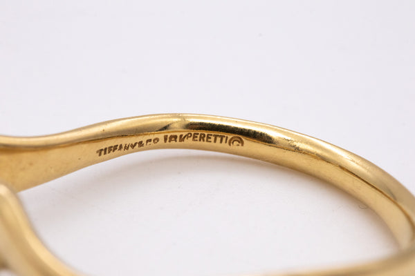 TIFFANY & CO. 1980 By Elsa Peretti Rare Lilies Hoops Earrings In Solid 18Kt Yellow Gold