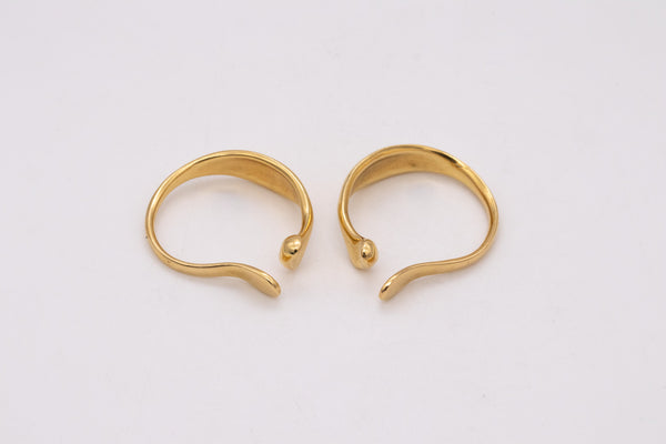 TIFFANY & CO. 1980 By Elsa Peretti Rare Lilies Hoops Earrings In Solid 18Kt Yellow Gold