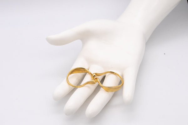 TIFFANY & CO. 1980 By Elsa Peretti Rare Lilies Hoops Earrings In Solid 18Kt Yellow Gold