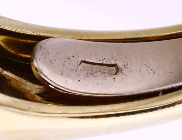 SALAVETTI 18 KT GOLD DIAMONDS & EBONY WOOD MODERN DESIGN RING