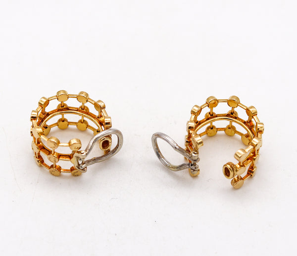 Tiffany & Co. France 1980 Paloma Picasso Geometric Hoop Earrings in 18Kt Yellow Gold