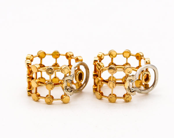 Tiffany & Co. France 1980 Paloma Picasso Geometric Hoop Earrings in 18Kt Yellow Gold