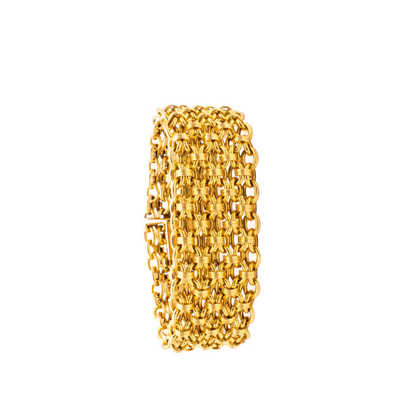 CARTIER PARIS 1950 BY ANDRE VASSORT 18 KT YELLOW GOLD TWISTED LINKS BRACELET