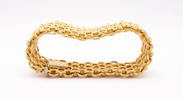 CARTIER PARIS 1950 BY ANDRE VASSORT 18 KT YELLOW GOLD TWISTED LINKS BRACELET