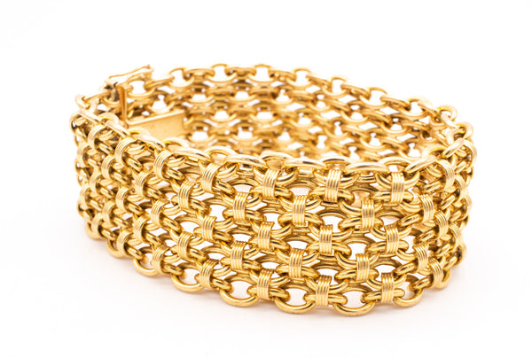 CARTIER PARIS 1950 BY ANDRE VASSORT 18 KT YELLOW GOLD TWISTED LINKS BRACELET