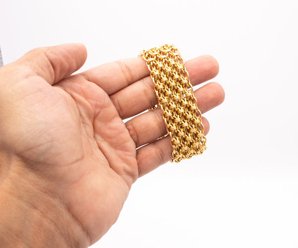 CARTIER PARIS 1950 BY ANDRE VASSORT 18 KT YELLOW GOLD TWISTED LINKS BRACELET