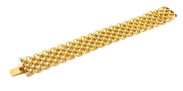 CARTIER PARIS 1950 BY ANDRE VASSORT 18 KT YELLOW GOLD TWISTED LINKS BRACELET