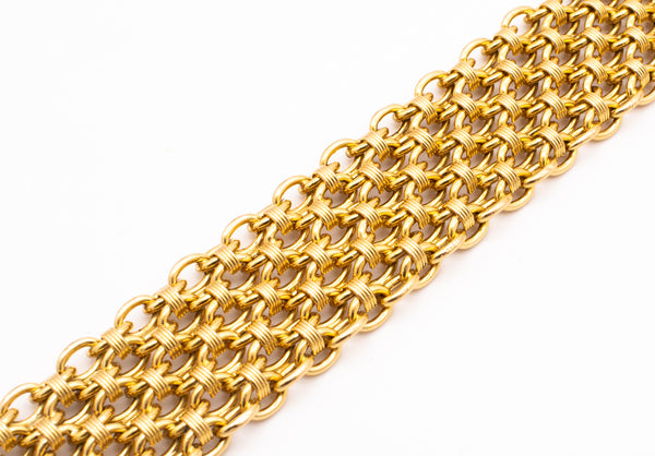 CARTIER PARIS 1950 BY ANDRE VASSORT 18 KT YELLOW GOLD TWISTED LINKS BRACELET