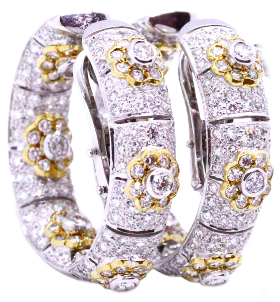 HANS D KRIEGER Co 18 KT GOLD EXCEPTIONAL EARRINGS WITH 7.04 CT DIAMONDS