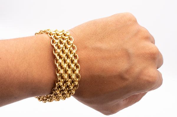 CARTIER PARIS 1950 BY ANDRE VASSORT 18 KT YELLOW GOLD TWISTED LINKS BRACELET