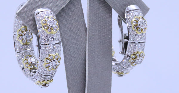 HANS D KRIEGER Co 18 KT GOLD EXCEPTIONAL EARRINGS WITH 7.04 CT DIAMONDS
