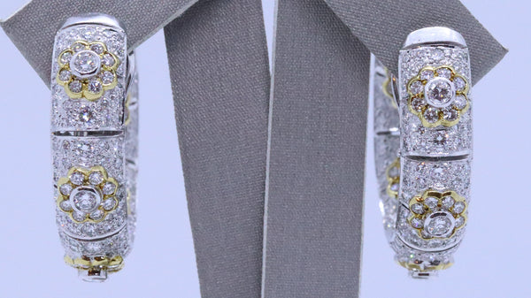 HANS D KRIEGER Co 18 KT GOLD EXCEPTIONAL EARRINGS WITH 7.04 CT DIAMONDS