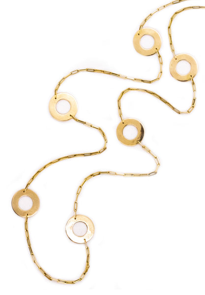 DINH VAN PARIS 18 KT GOLD RARE GEOMETRICAL SAUTOIR FROM 1970