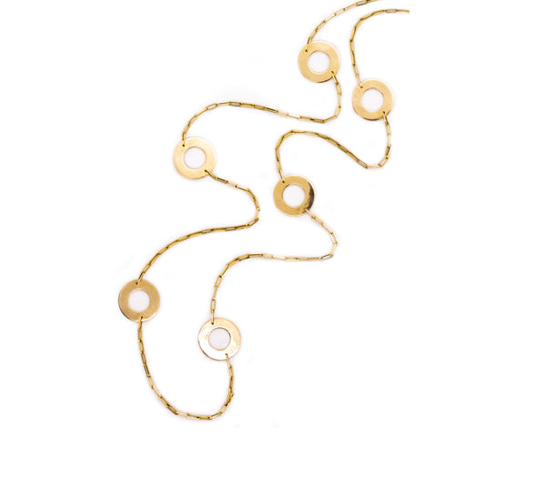 DINH VAN PARIS 18 KT GOLD RARE GEOMETRICAL SAUTOIR FROM 1970