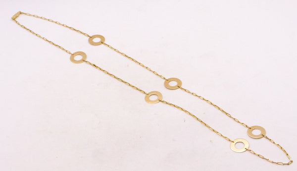 DINH VAN PARIS 18 KT GOLD RARE GEOMETRICAL SAUTOIR FROM 1970