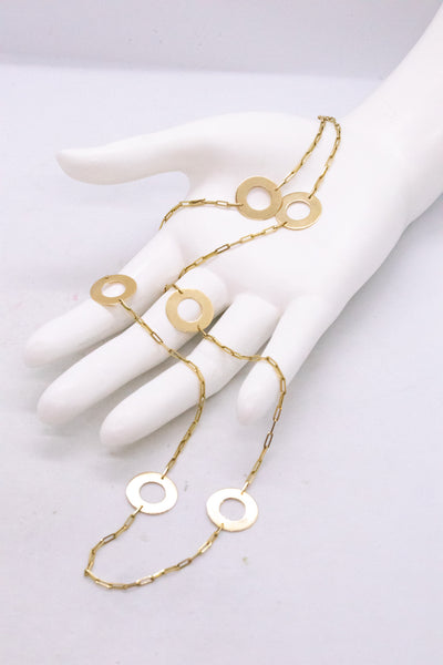 DINH VAN PARIS 18 KT GOLD RARE GEOMETRICAL SAUTOIR FROM 1970