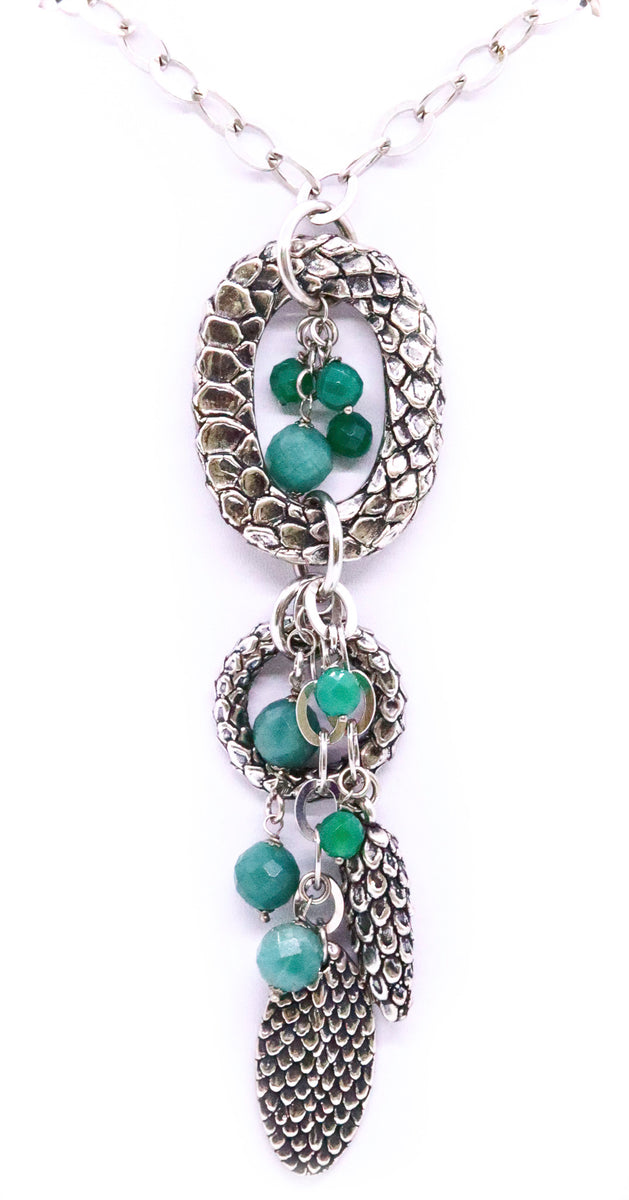 GIOVANNI RASPINI ITALY .925 STERLING SILVER BLUE CHALCEDONY LONG