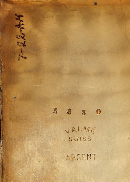 Edwardian 1908 Miniature Travel Clock With Guilloché Enamel In Sterling With Fitted Case