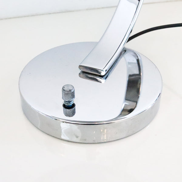 Pierre Disderot Paris 1980 Pair Of Aerodynamic Desk Lamps in Nickel Chrome