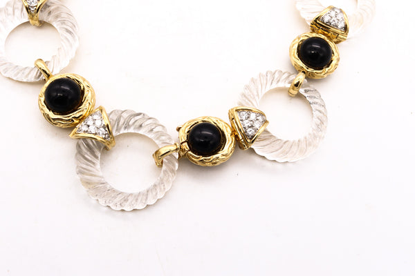 Boucheron 1970 Paris Convertible Necklace Bracelets In 18Kt With 48.84 Cts In Diamonds And Rock Quartz