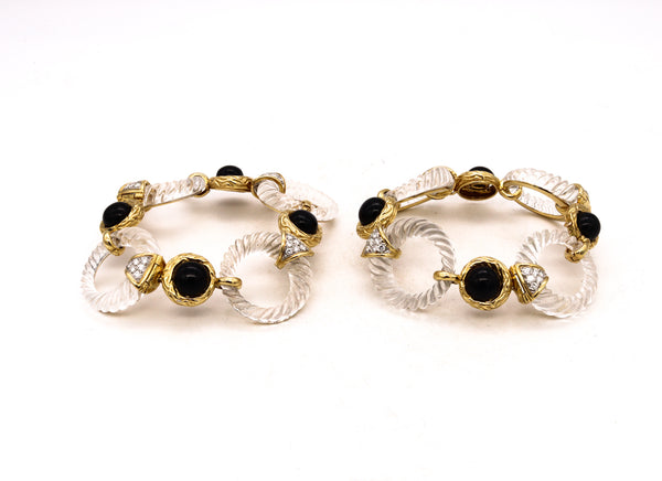 Boucheron 1970 Paris Convertible Necklace Bracelets In 18Kt With 48.84 Cts In Diamonds And Rock Quartz