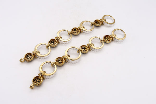 Boucheron 1970 Paris Convertible Necklace Bracelets In 18Kt With 48.84 Cts In Diamonds And Rock Quartz