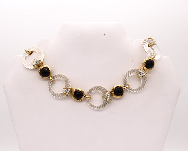 Boucheron 1970 Paris Convertible Necklace Bracelets In 18Kt With 48.84 Cts In Diamonds And Rock Quartz