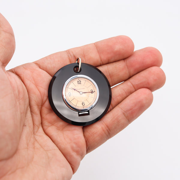 Mauboussin Paris 1950 Mido Skeleton Round Watch pendant in 18 kt & Stainless with Onyx