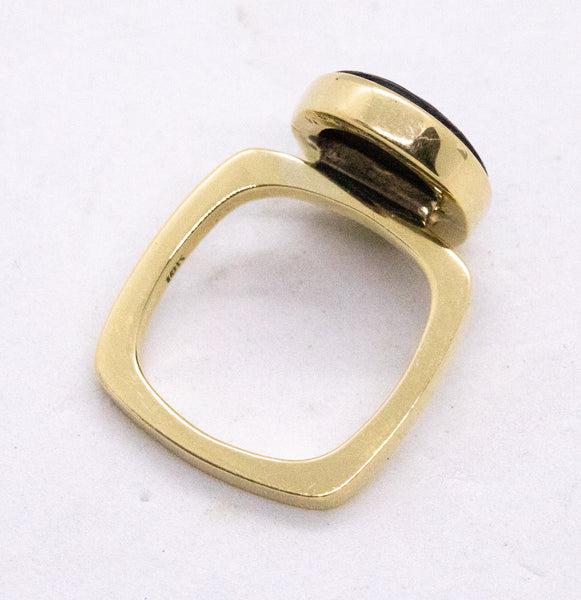 CARTIER PARIS JEAN DINH VAN RARE 1960 18 KT RING WITH ROSE WOOD