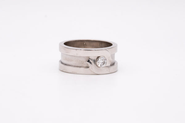 Cartier Paris C 2 Ring In 18Kt White Gold With One VVS Round Diamond