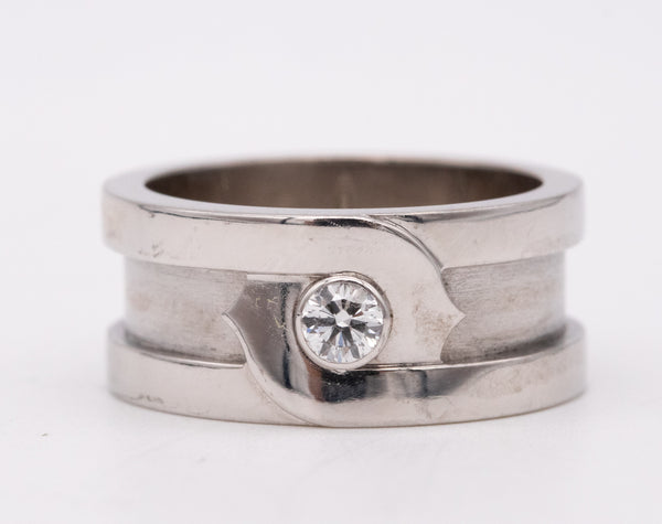 Cartier Paris C 2 Ring In 18Kt White Gold With One VVS Round Diamond