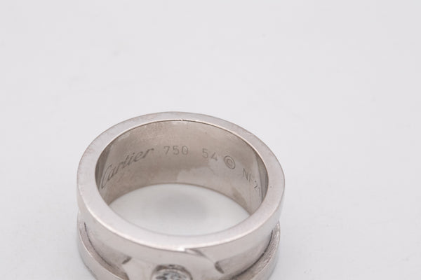 Cartier Paris C 2 Ring In 18Kt White Gold With One VVS Round Diamond