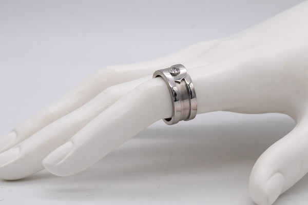 Cartier Paris C 2 Ring In 18Kt White Gold With One VVS Round Diamond