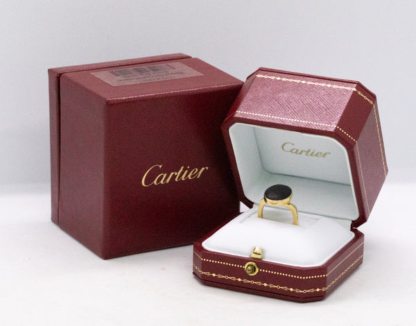 CARTIER PARIS JEAN DINH VAN RARE 1960 18 KT RING WITH ROSE WOOD