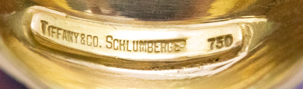 TIFFANY & CO. JEAN SCHLUMBERGER 18 KT VERY RARE RING WITH ENAMEL