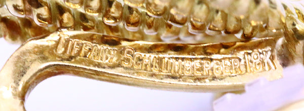 TIFFANY & CO. JEAN SCHLUMBERGER 18 KT GOLD  "V" ROPE EARRINGS