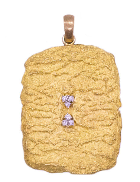 VAN CLEEF & ARPELS NEW YORK RARE 18 KT GOLD PENDANT WITH DIAMONDS