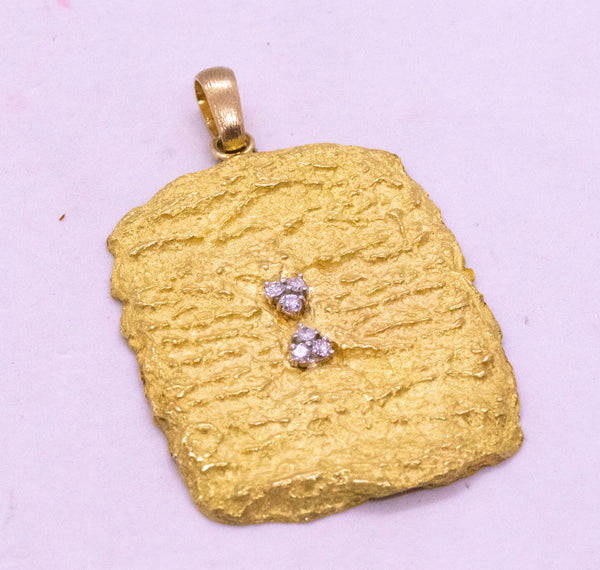 VAN CLEEF & ARPELS NEW YORK RARE 18 KT GOLD PENDANT WITH DIAMONDS