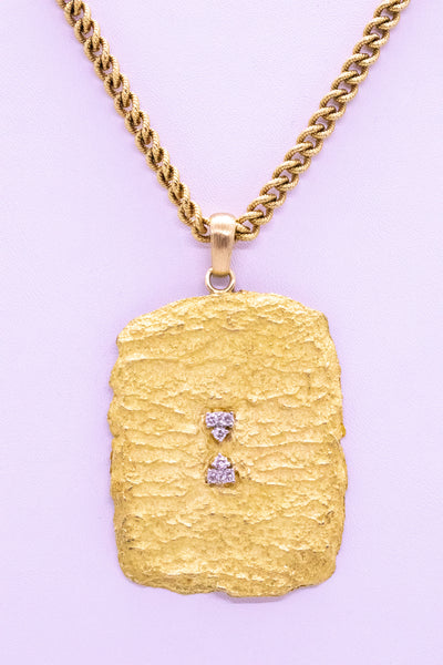 VAN CLEEF & ARPELS NEW YORK RARE 18 KT GOLD PENDANT WITH DIAMONDS