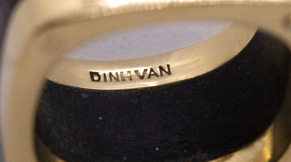 CARTIER PARIS JEAN DINH VAN RARE 1970'S 18 KT RING WITH PALISANDER WOOD