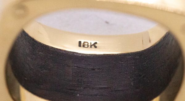 CARTIER PARIS JEAN DINH VAN RARE 1970'S 18 KT RING WITH PALISANDER WOOD
