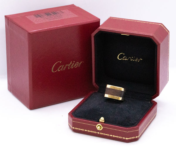 CARTIER PARIS JEAN DINH VAN RARE 1970'S 18 KT RING WITH PALISANDER WOOD