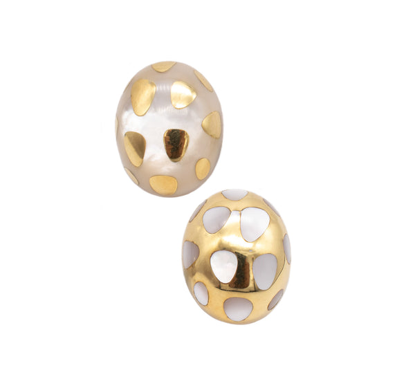 TIFFANY & CO. 1977 By Angela Cummings Polka Dots Earrings In 18Kt Gold & Nacre