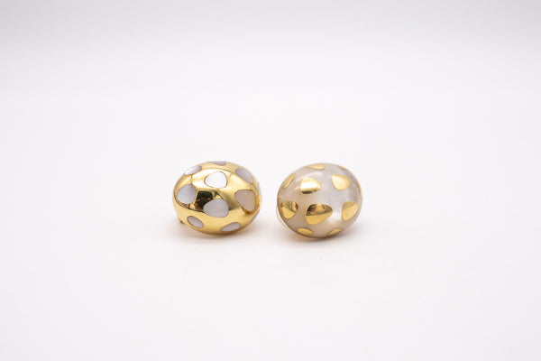 TIFFANY & CO. 1977 By Angela Cummings Polka Dots Earrings In 18Kt Gold & Nacre