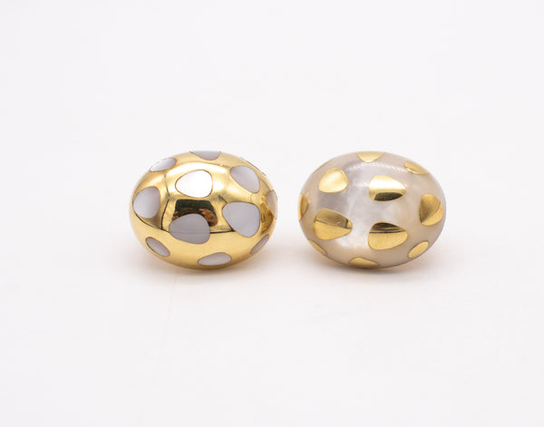 TIFFANY & CO. 1977 By Angela Cummings Polka Dots Earrings In 18Kt Gold & Nacre